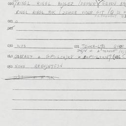 Eastern questionnaire, answ...