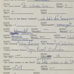 Western questionnaire, answ...