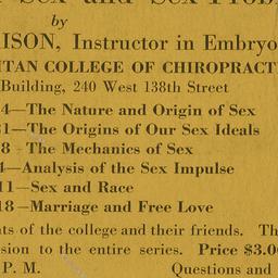 Six Lectures on Sex, 17 Mar...