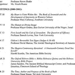 Schedules, Study of the Heb...
