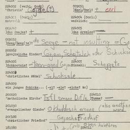 Western questionnaire, answ...
