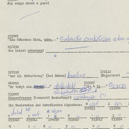 Western questionnaire, answ...