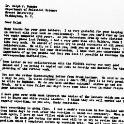 Letter from Gunnar Myrdal t...