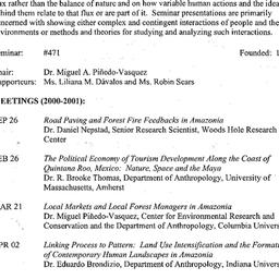 Schedules, Ecology and Cult...