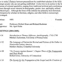 Schedules, Early American H...