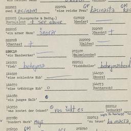 Western questionnaire, answ...