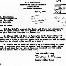 Letter from Dorothy Swaine ...
