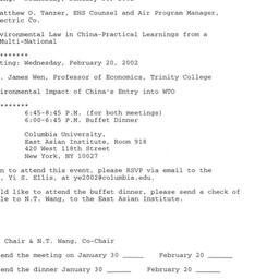 Announcements, 2002-01-30. ...