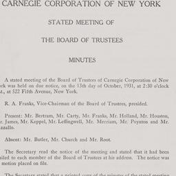 Board Meeting, 10/13/1931