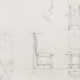 Dining chair plan, elevatio...
