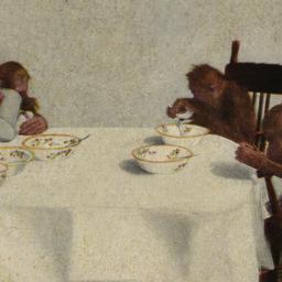 Educated Orangs Dining. New...