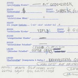Western questionnaire, answ...