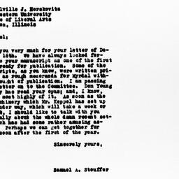 Letter from Samuel A. Stouf...