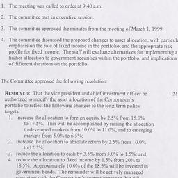 Investment Committee Meeting