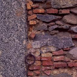 Brick and stone wall, detail.