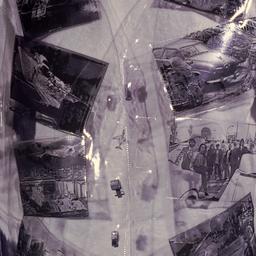 Plastic vest with pictures.