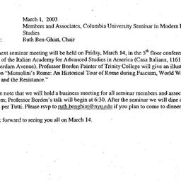 Announcements, 2003-03-14. ...