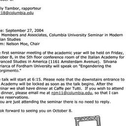 Announcements, 2004-10-08. ...