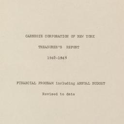 Treasurer's Report, 194...