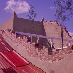 View over fabric roof towar...