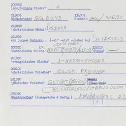 Western questionnaire, answ...
