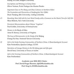 Schedules, Early China, sem...