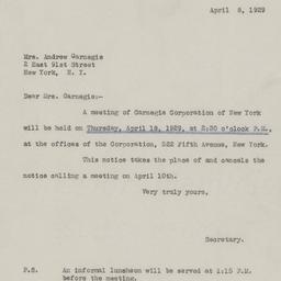 Board Meeting, 4/18/1929