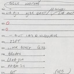 Eastern questionnaire, answ...
