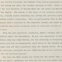Note describing Syngman Rhe...