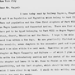 Letter from Gunnar Myrdal t...