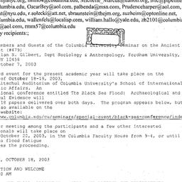Correspondence, 2003-10-07....