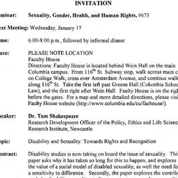 Announcements, 2001-01-17. ...