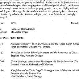 Schedules, Early American H...