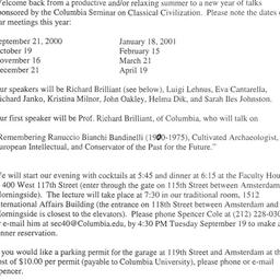 Announcements, 2000-09-21. ...