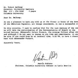 Correspondence, 2001-04-30....