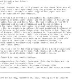 Announcements, 2003-11-20. ...