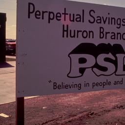 Bank sign.