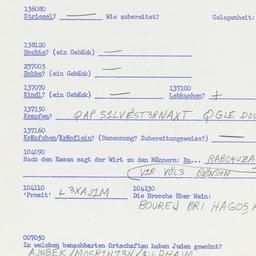 Western questionnaire, answ...