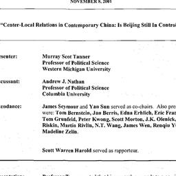 Minutes, 2001-11-08. Modern...