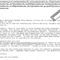 Announcements, 2003-09-11. ...