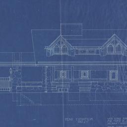 Gate lodge rear elevation, ...