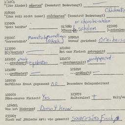 Western questionnaire, answ...