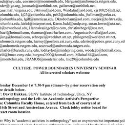 Announcements, 2003-12-01. ...