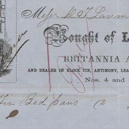 Lucius Hart. Bill or receipt