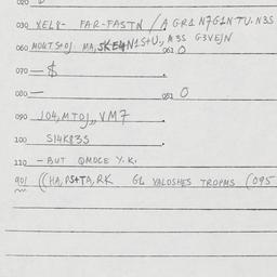 Eastern questionnaire, answ...