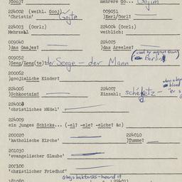Western questionnaire, answ...