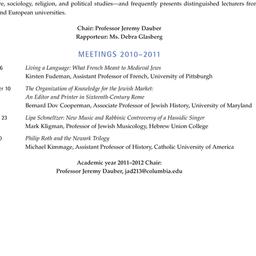 Schedules, Israel and Jewis...