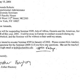 Correspondence, 2001-05-15....