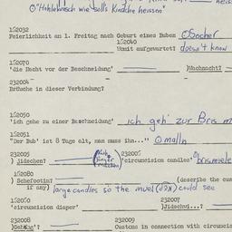 Western questionnaire, answ...