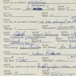 Western questionnaire, answ...